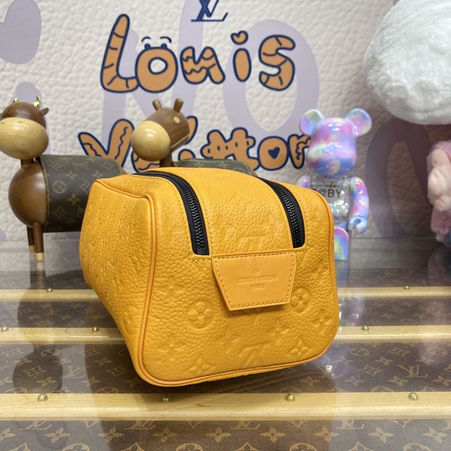 Louis vuitton original calfskin locker dopp kit M82576 yellow