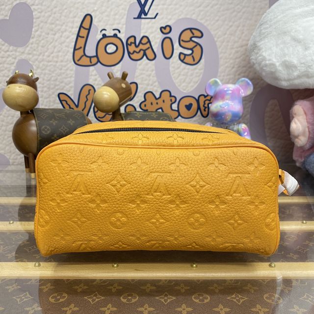 Louis vuitton original calfskin locker dopp kit M82576 yellow