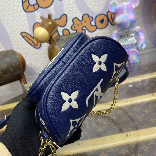 Louis vuitton original calfskin mini bumbag M85636 navy blue