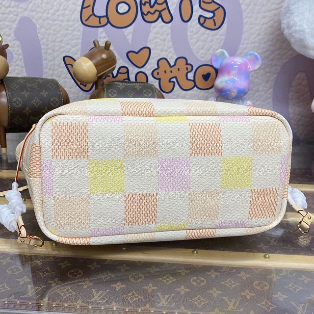 Louis vuitton original damier canvas neverfull mm N40668 peach