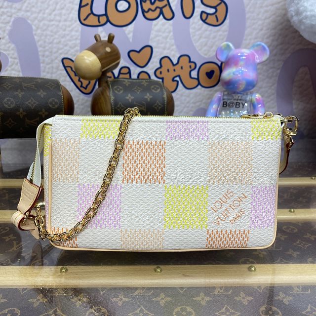 Louis vuitton original damier canvas pochette accessoires N40642 peach