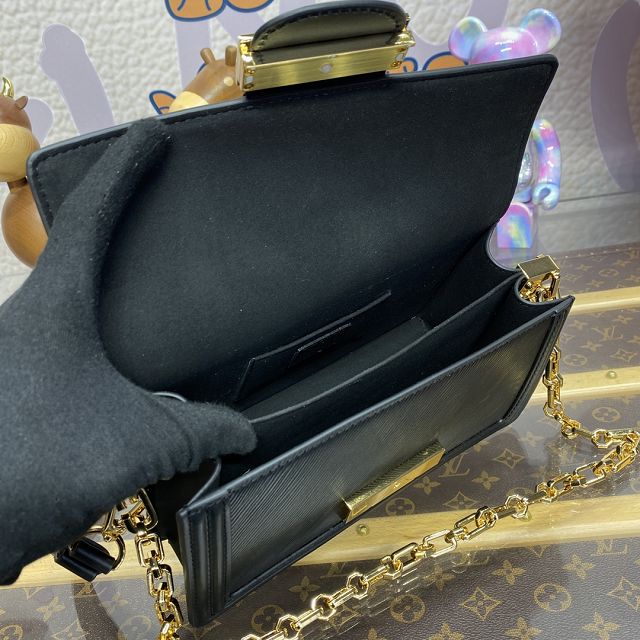 Louis vuitton original epi leather dauphine east-west M23603 black