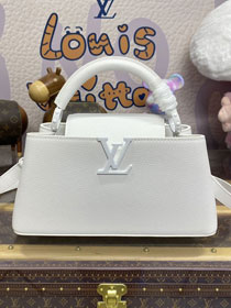 Louis vuitton original calfskin capucines east west BB M27186 white