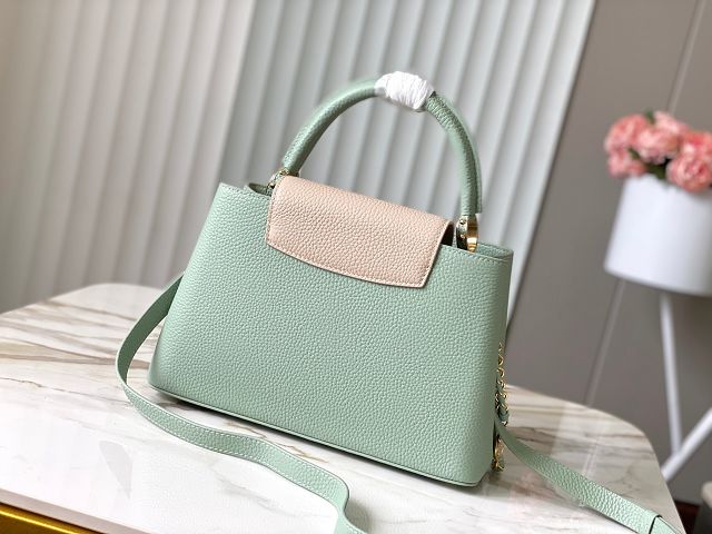 Louis vuitton original calfskin capucines mm handbag M59516 light green