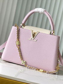 Louis vuitton original calfskin capucines mm handbag M59516 light pink