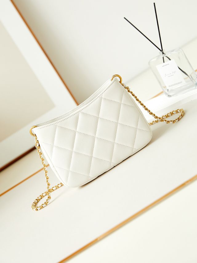 2024 CC original lambskin mini hobo bag AS4859 white