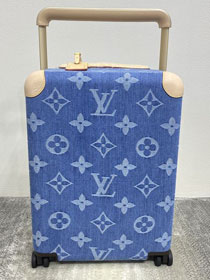 Louis vuitton original denim horizon 55 rolling luggage M24314 blue