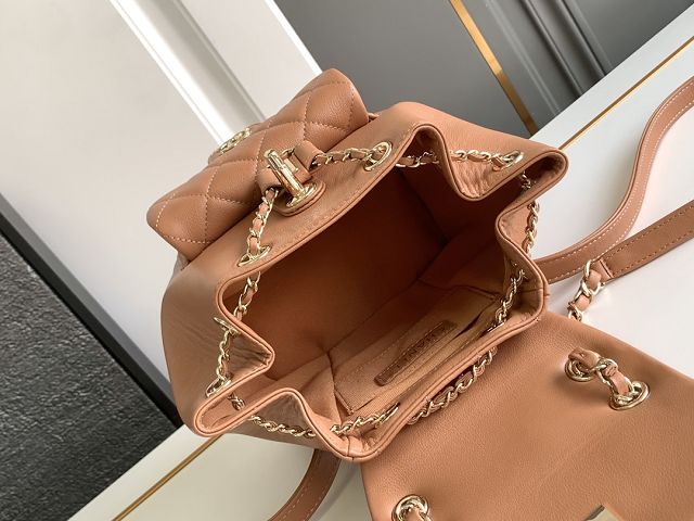 CC original calfskin mini backpack AS2908 caramel