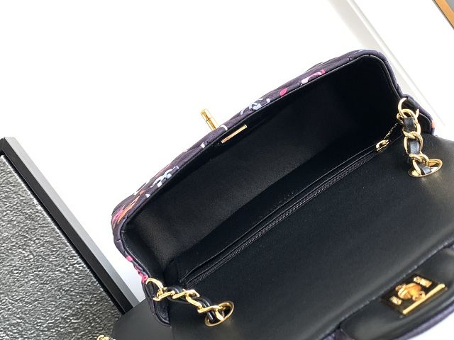 CC original fabric mini flap bag A69900 black