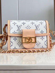 Louis vuitton original jacquard fabric mini dauphine M24841 white