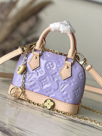 Louis vuitton original vernis calfskin nano alma M82974 purple