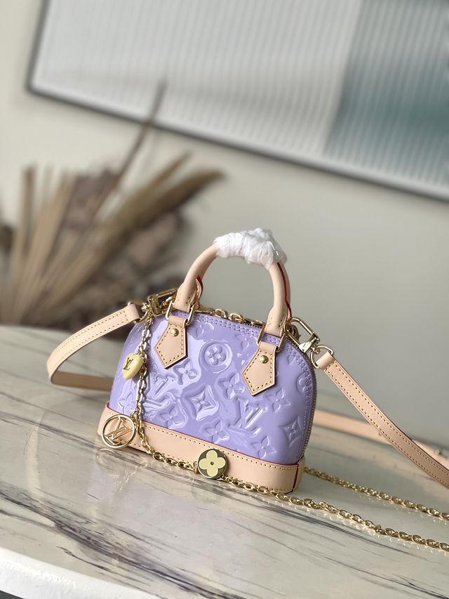 Louis vuitton original vernis calfskin nano alma M82974 purple