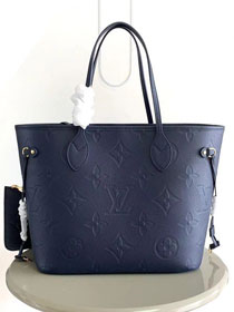 Louis vuitton original calfskin neverfull mm M45686 navy blue