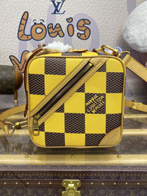 Louis vuitton original damier canvas chess messenger bag N40562 yellow