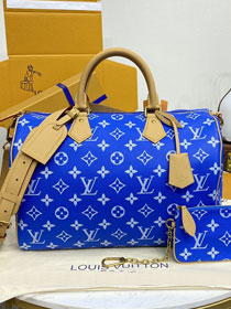 Louis vuitton original soft calfskin speedy P9 40 M24418 blue