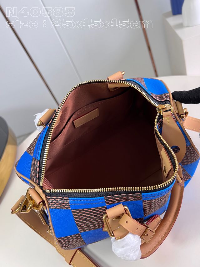 Louis vuitton origianl damier canvas speedy 25 N40585 blue