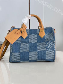 Louis vuitton original denim speedy 25 N40700 blue