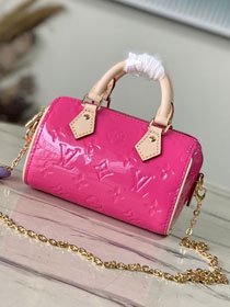 Louis vuitton original vernis calfskin nano speedy M83273 neon pink