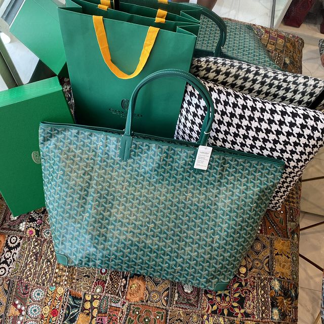 Goyard original canvas artois GM bag GY0107 green