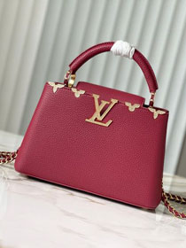 Louis vuitton original calfskin capucines BB handbag M20815 wine