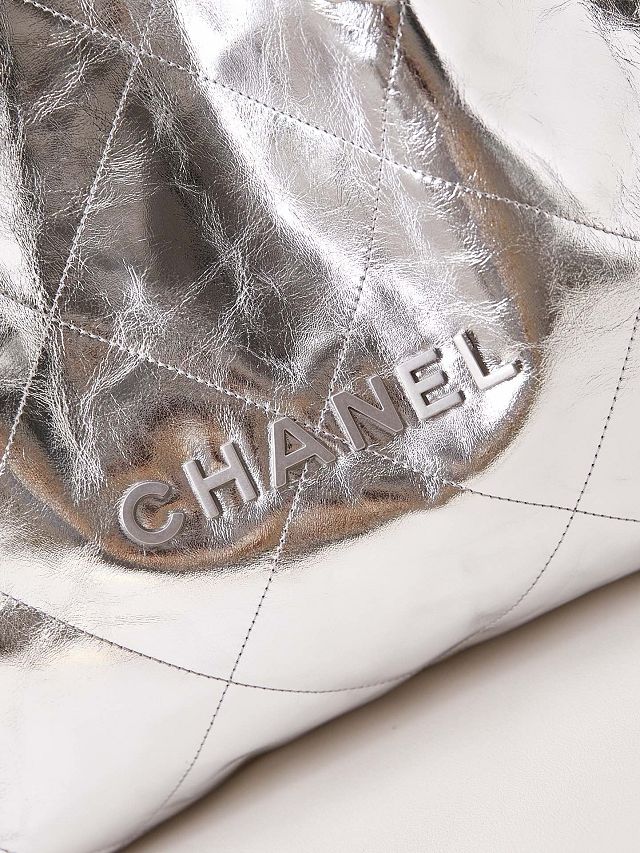 2024 CC original aged calfskin 22 medium handbag AS3261 silver