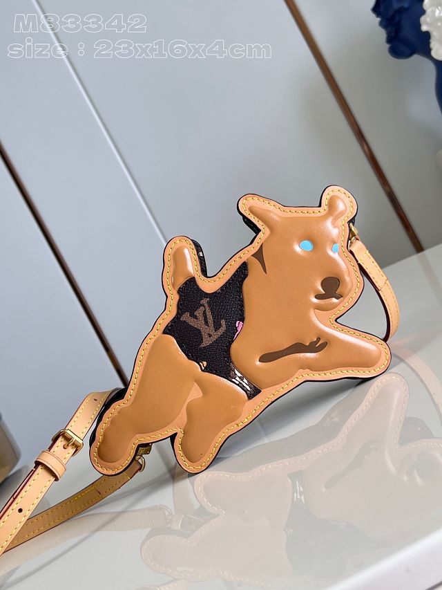 Louis vuitton original monogram canva dog on strap M83342  