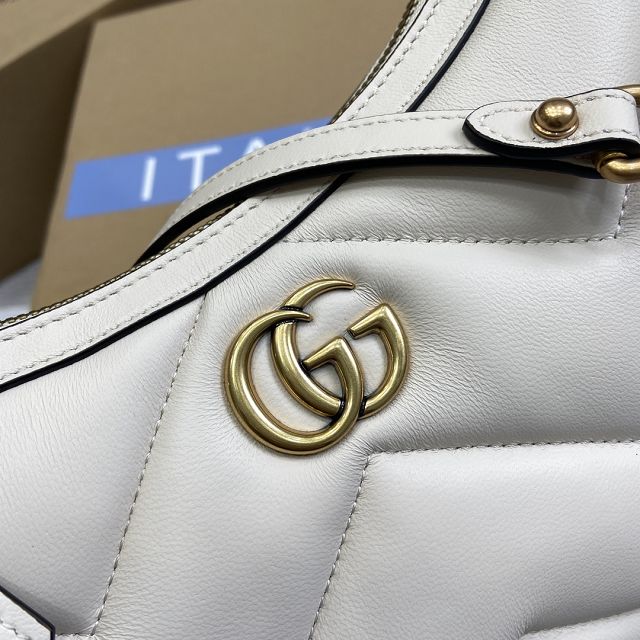 GG original calfskin marmont small shoulder bag 777263 white