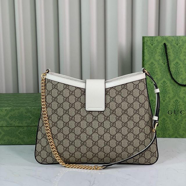 GG original canvas padlock medium shoulder bag 795113 white