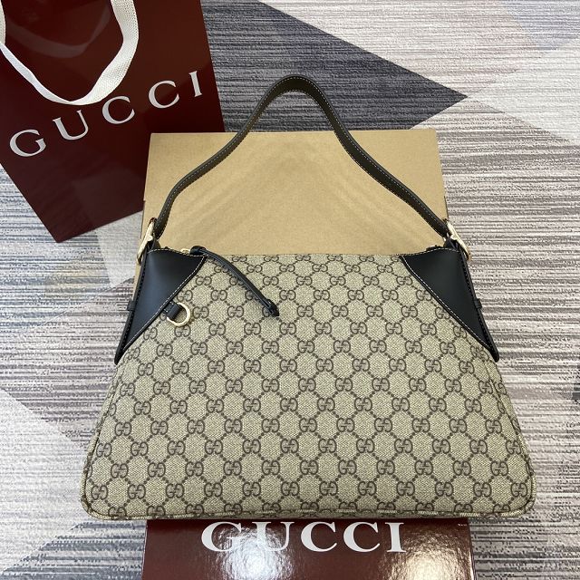 GG original canvas emblem medium shoulder bag 815217 black