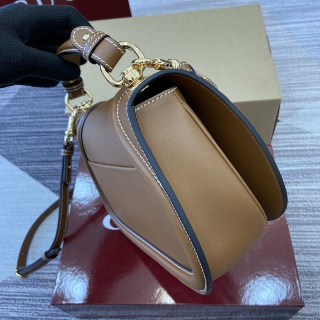GG original calfskin blondie small top handle bag 815714 brown
