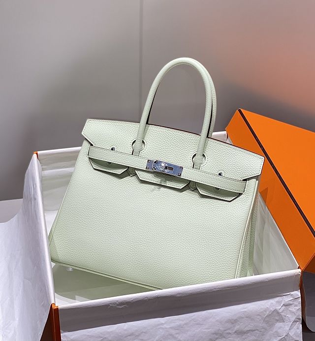 Hermes original togo leather birkin 30 bag H30-1 vert fizz