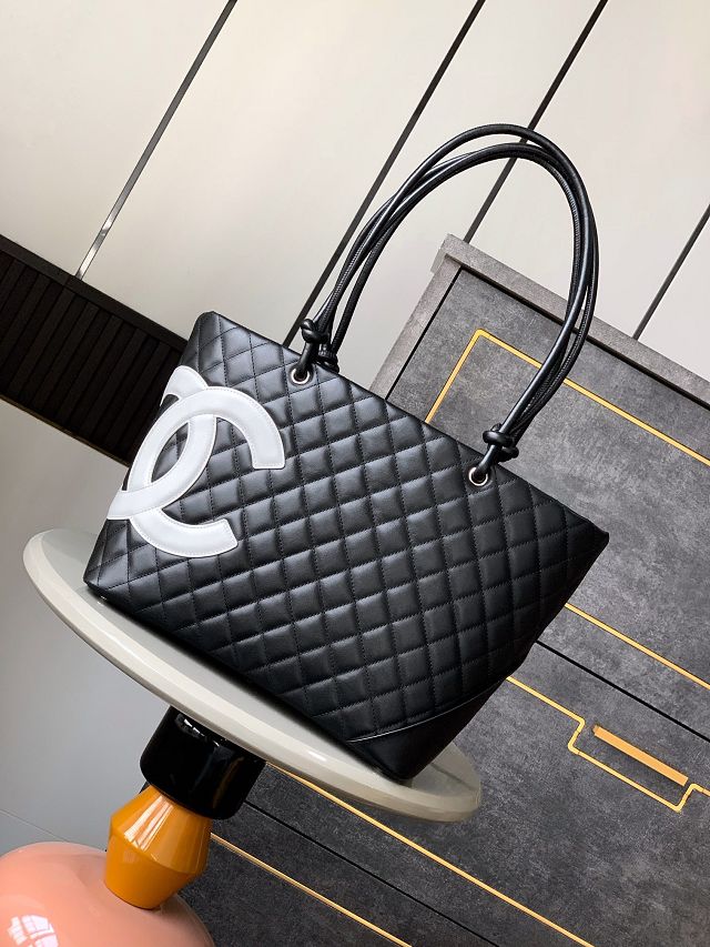 CC original lambskin large shopping tote bag AS6337 black