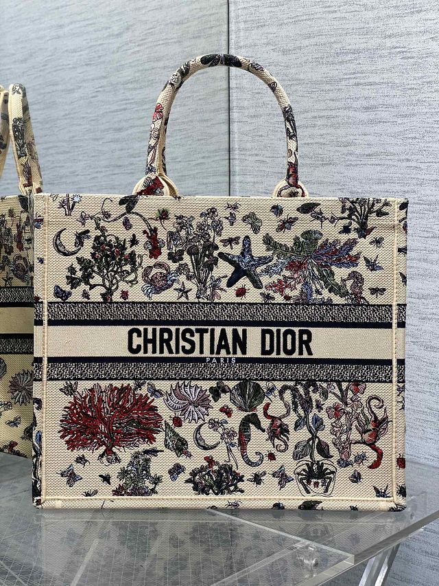 Dior original cotton large book tote bag M1286 beige