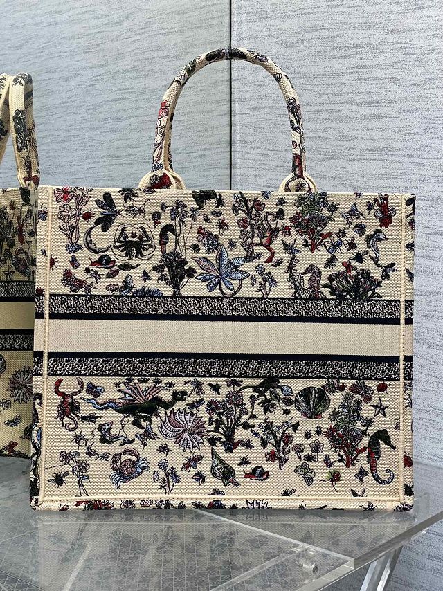 Dior original cotton large book tote bag M1286 beige