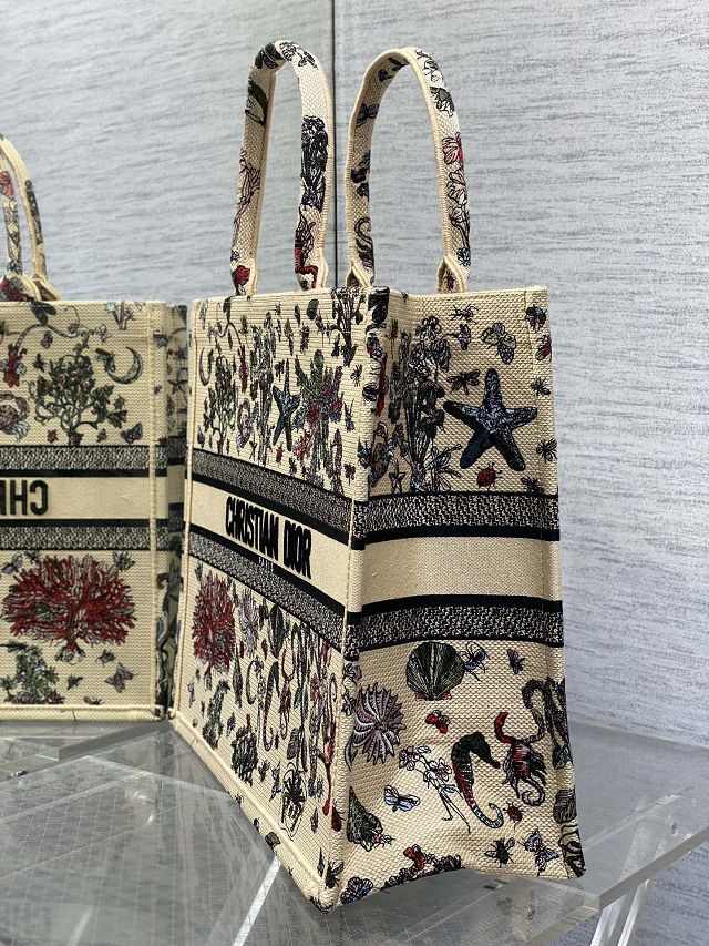 Dior original cotton large book tote bag M1286 beige