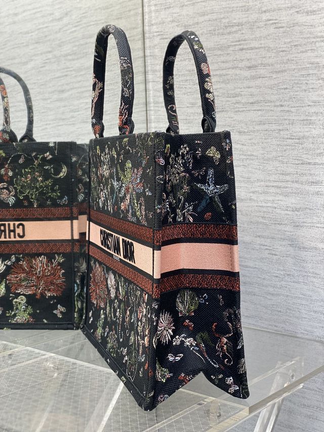 Dior original cotton large book tote bag M1286 black&pink