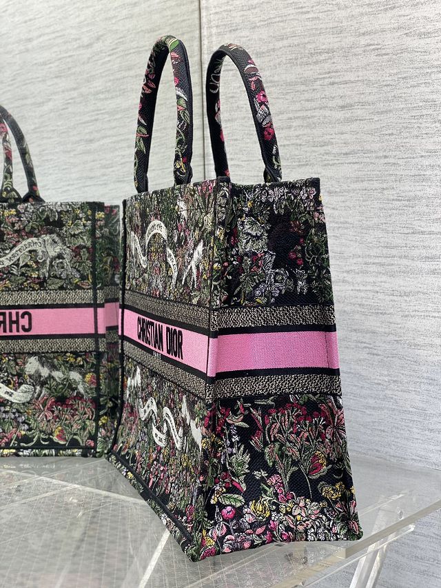 Dior original cotton large book tote bag M1286 black&pink