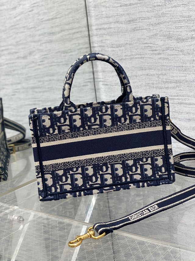 Dior original cotton mini book tote S5573 blue
