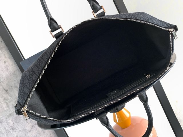 Dior original jacquard Weekender 40 handbag 1ESDU134 black