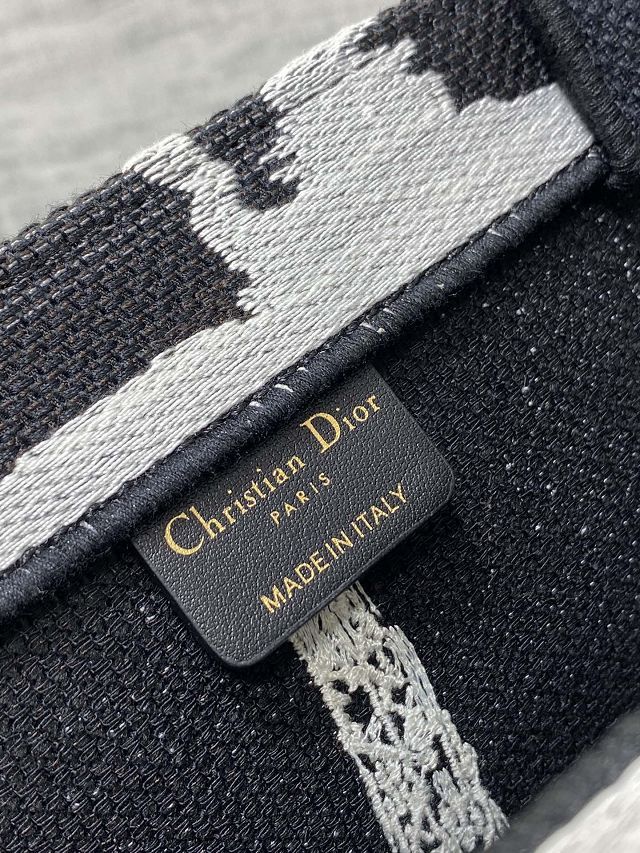 Dior original cotton medium book tote bag M1296 black