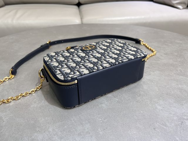 Dior original cotton montaigne east-west bag S2378 blue