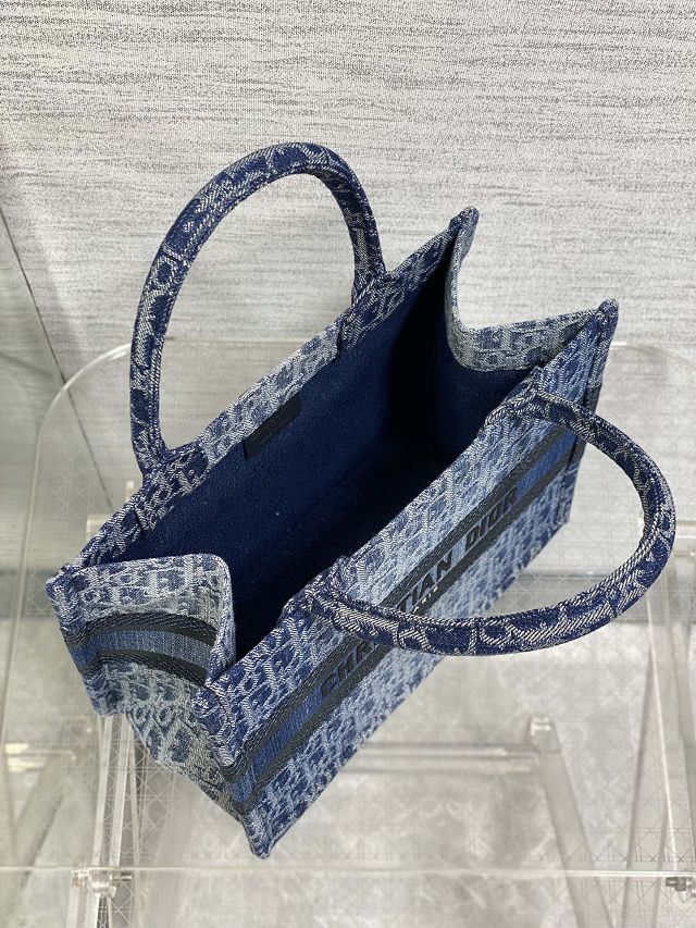 Dior original denim small book tote bag M1265 blue
