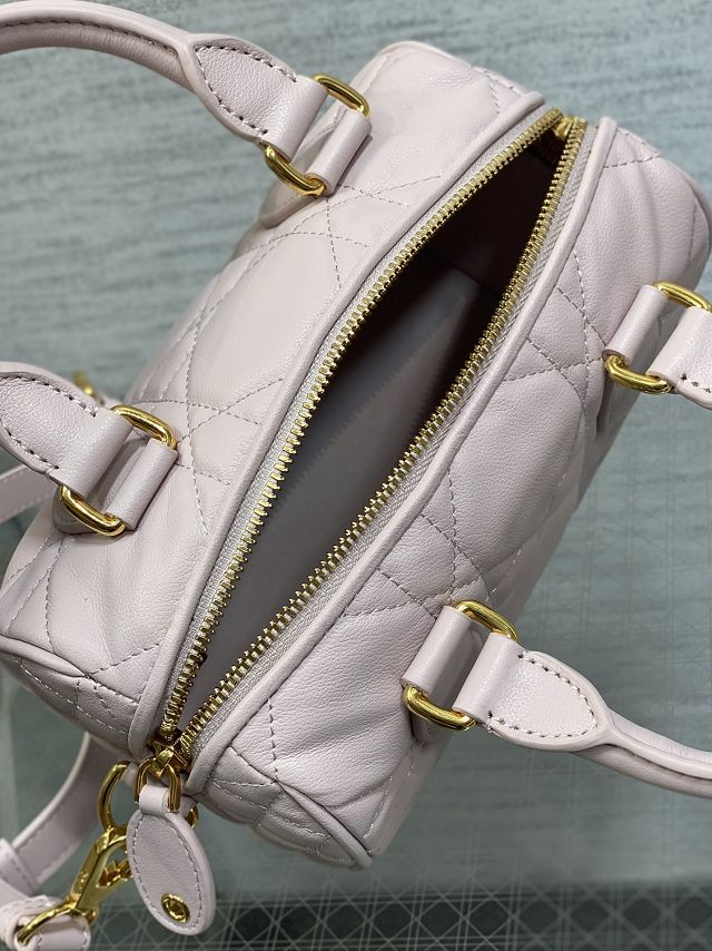 Dior original calfskin groove 20 bag M1364 light pink
