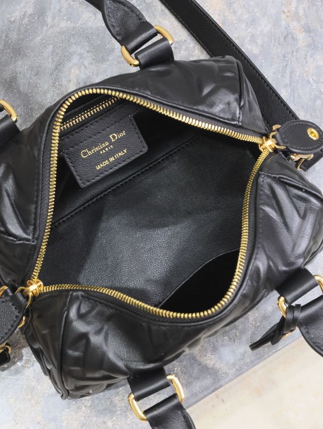 Dior original calfskin groove 20 bag M1364-2 black