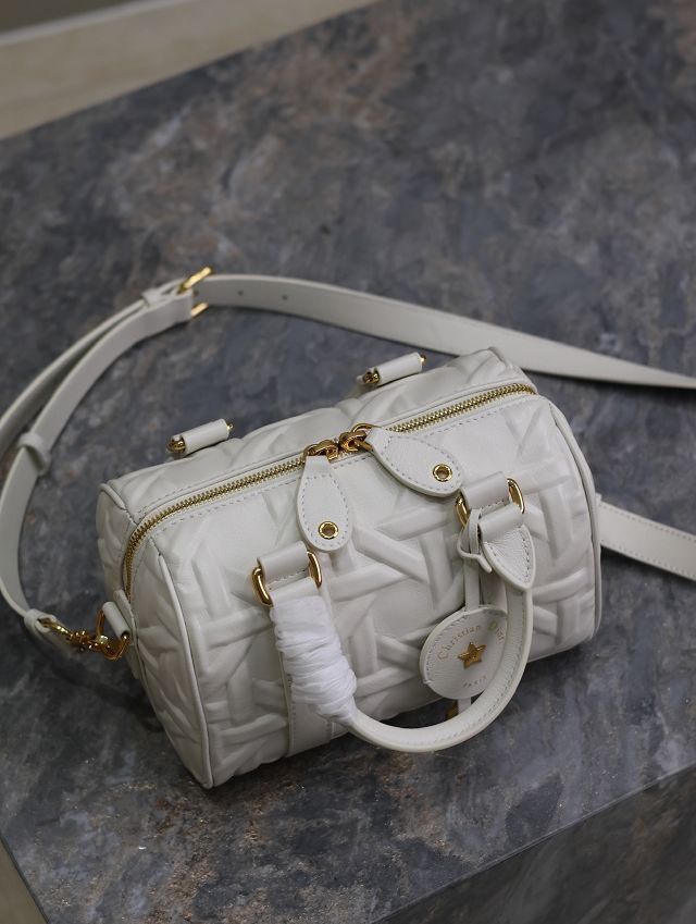 Dior original calfskin groove 20 bag M1364-2 white