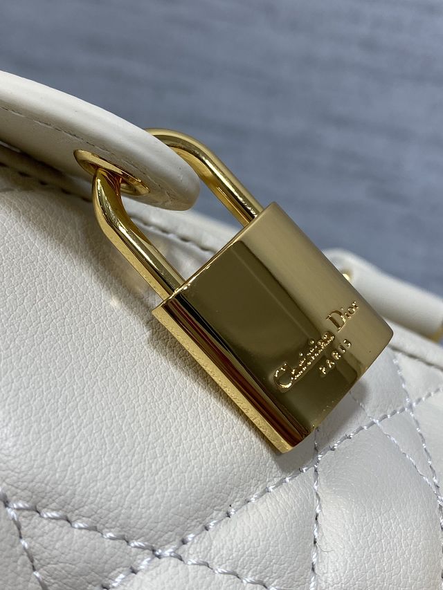 Dior original calfskin groove 25 bag M1365 white