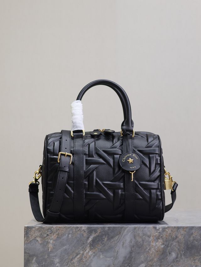 Dior original calfskin groove 25 bag M1365-2 black
