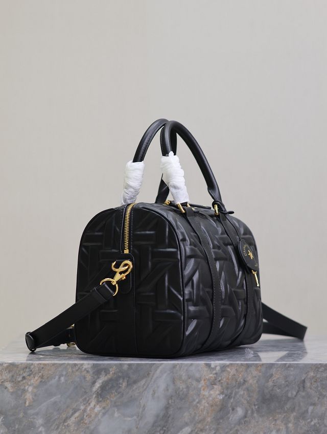 Dior original calfskin groove 25 bag M1365-2 black