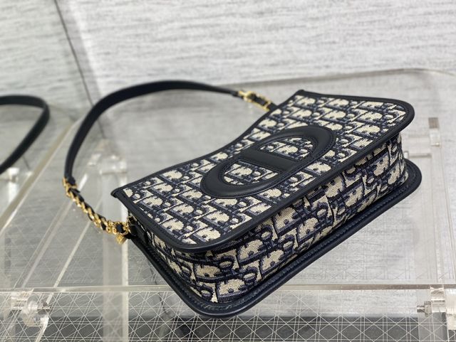 Dior original cotton signature hobo bag S9211 blue