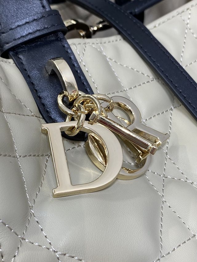 Dior original calfskin medium toujours bag M2821 beige&black